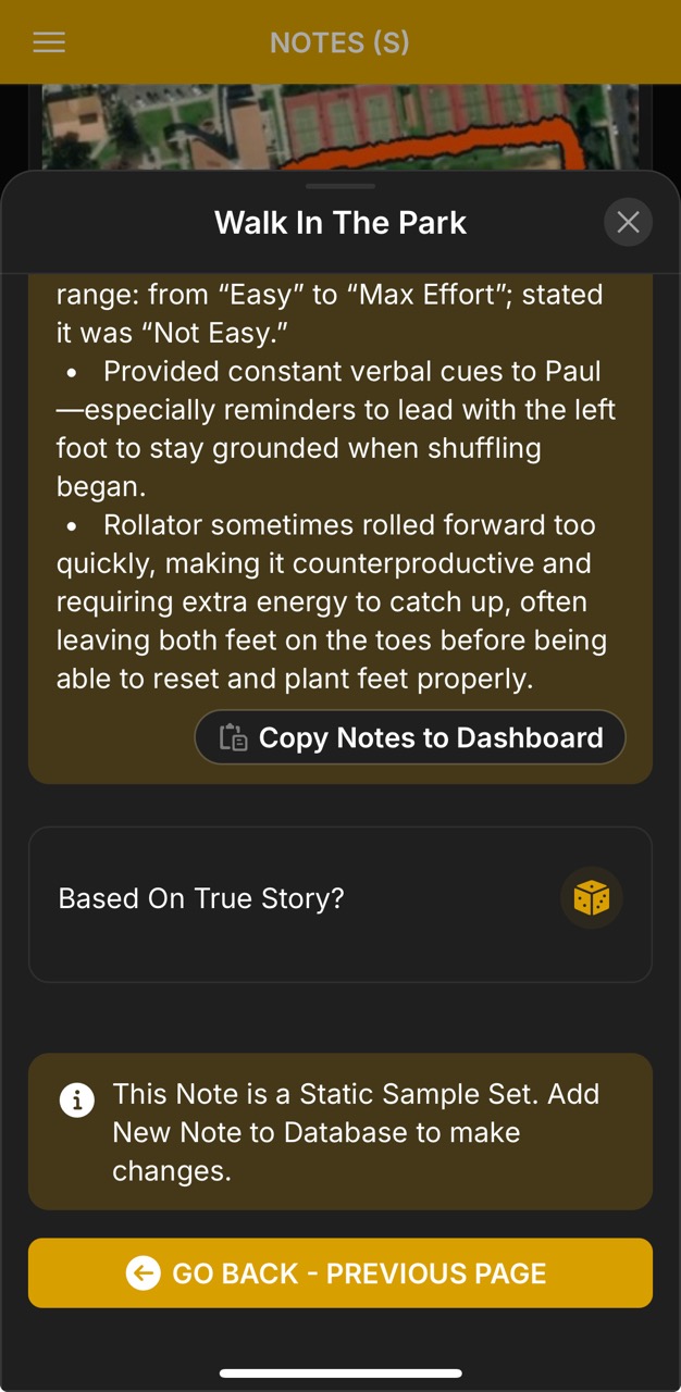 Notes Detail Page (Walk In The Park v2)